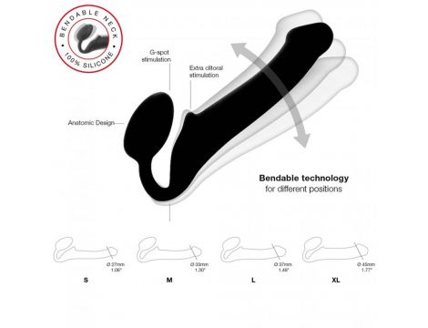 Strapon bez pasków giętki półrealistyczny Straponme czarny S 17 cm - 3