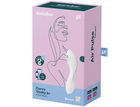 Stymulator łechtaczki silikonowy Satisfyer Curvy Trinity 5 biały - 4