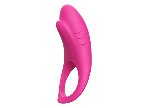 Pierścień erekcyjny wibrujący Shark silikonowy różowy USB - 3