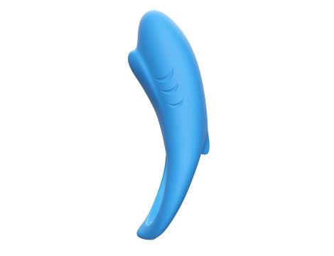Pierścień erekcyjny wibrujący Shark niebieski z pilotem USB - 2