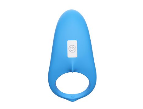 Pierścień erekcyjny wibrujący Shark niebieski z pilotem USB - 4