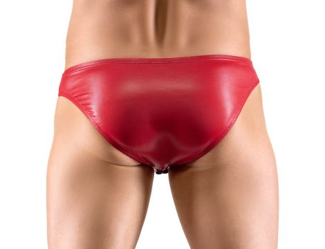 Slipy męskie Svenjoyment czerwone błyszczące z sznurowaniem - 8