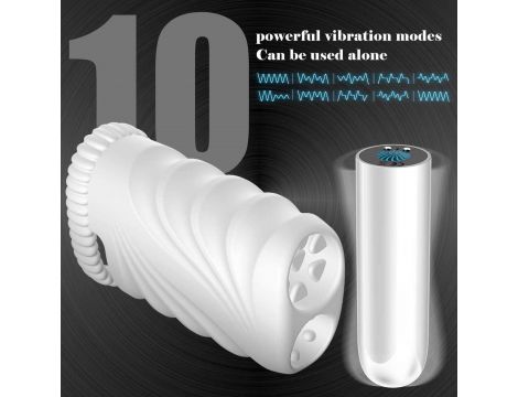 Masturbator waginalny z wibracją B Series Cute biały USB wodoodporny - 2