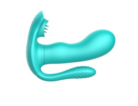Potrójny stymulator łechtaczki z językiem B Series Cute zielony USB - 2