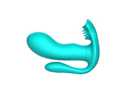 Potrójny stymulator łechtaczki z językiem B Series Cute zielony USB - 3