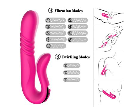 Wibrator punktu G z pchnięciem B Series Cute czerwony USB - 14