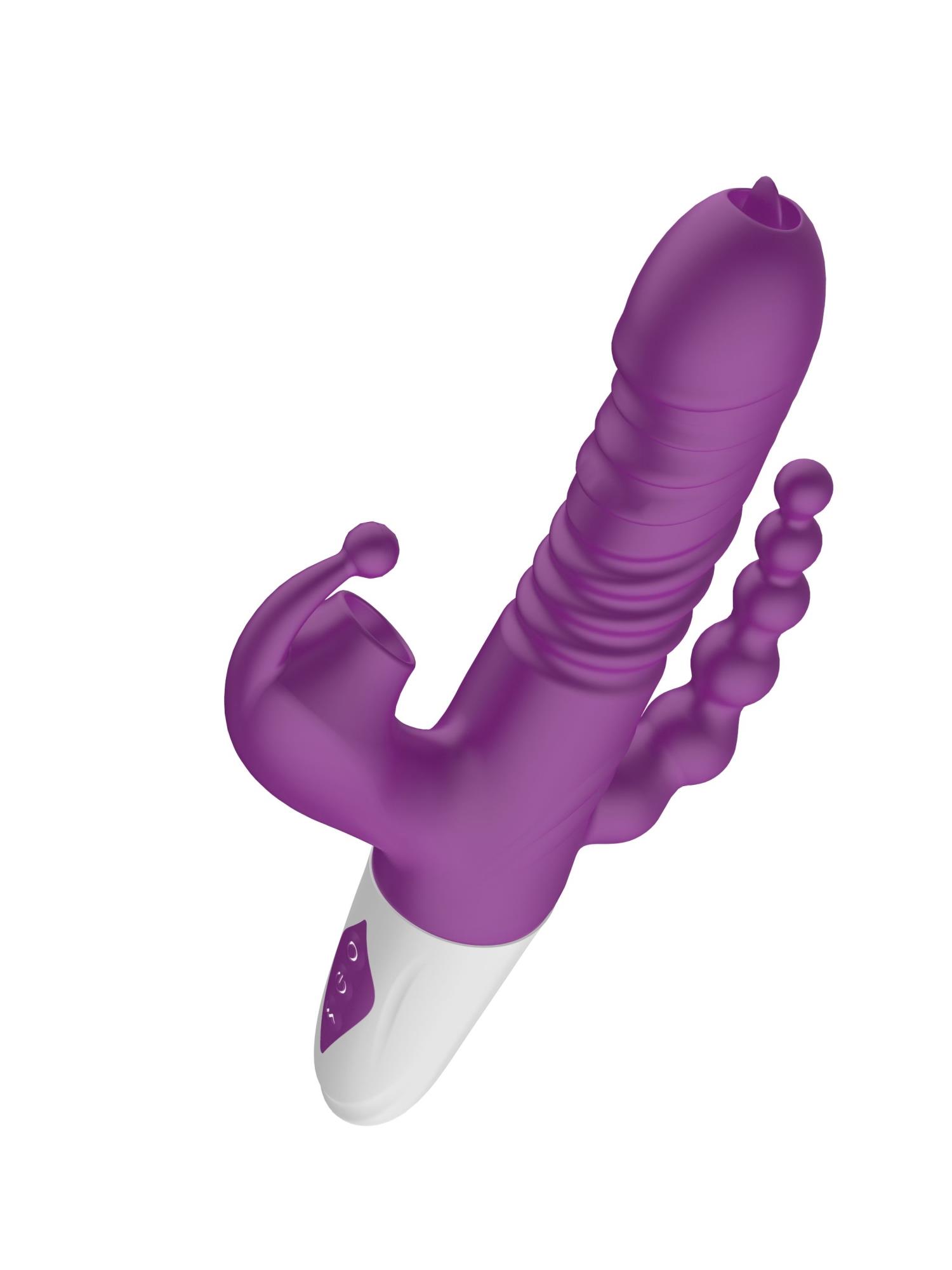 triple stimulation thrusting vibrator