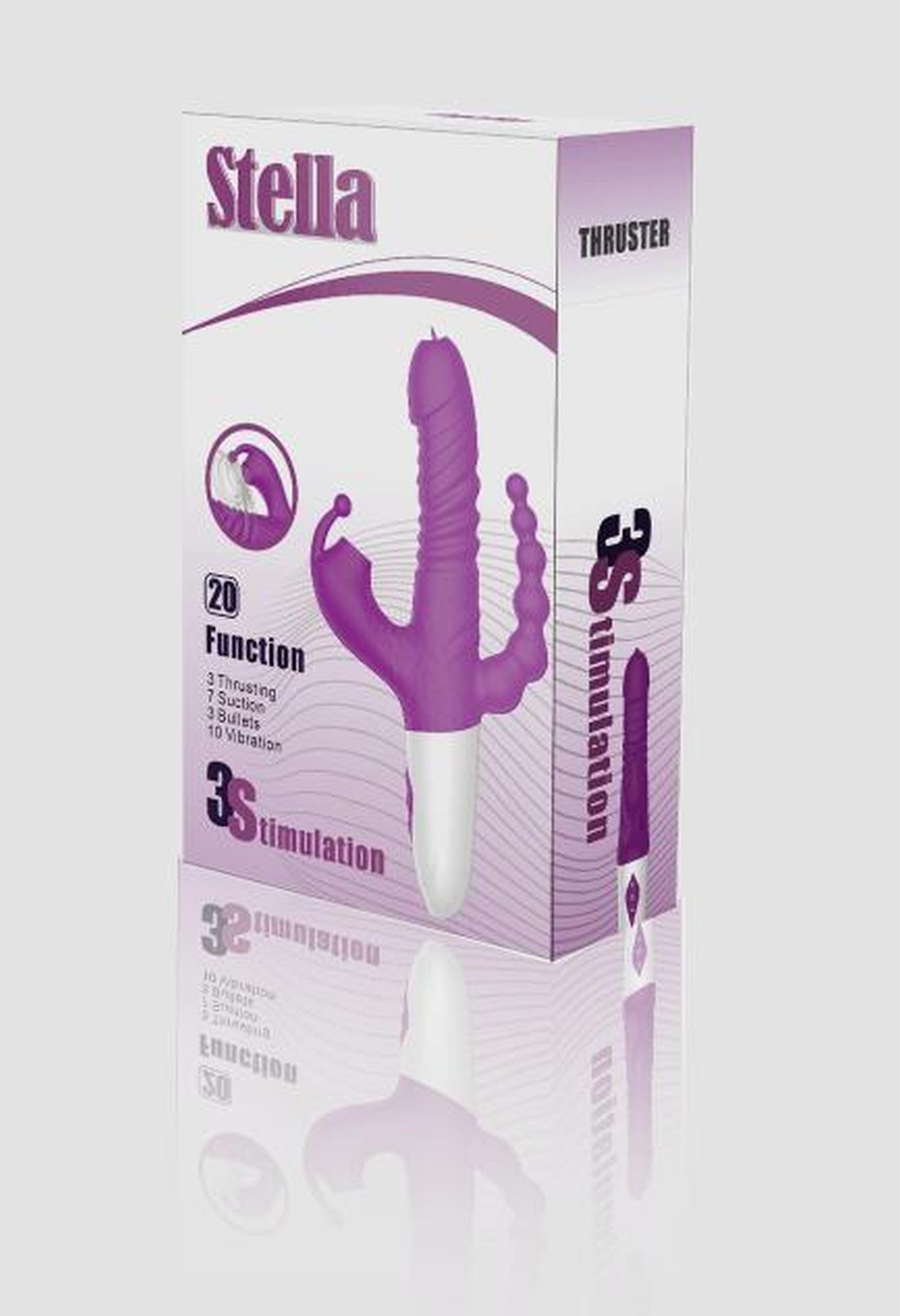 triple stimulation thrusting vibrator