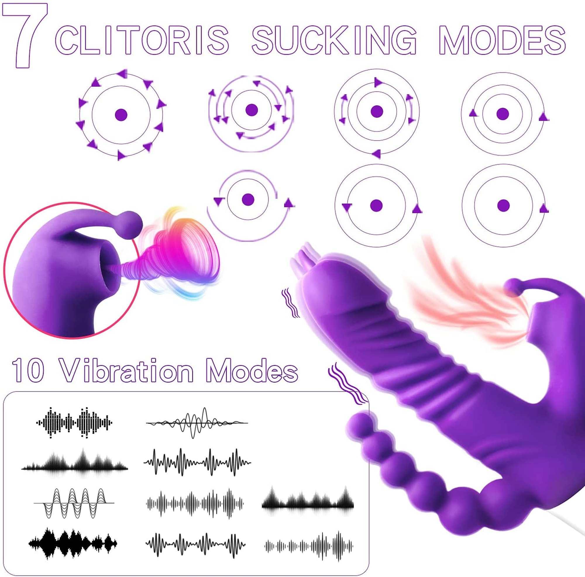 triple stimulation thrusting vibrator