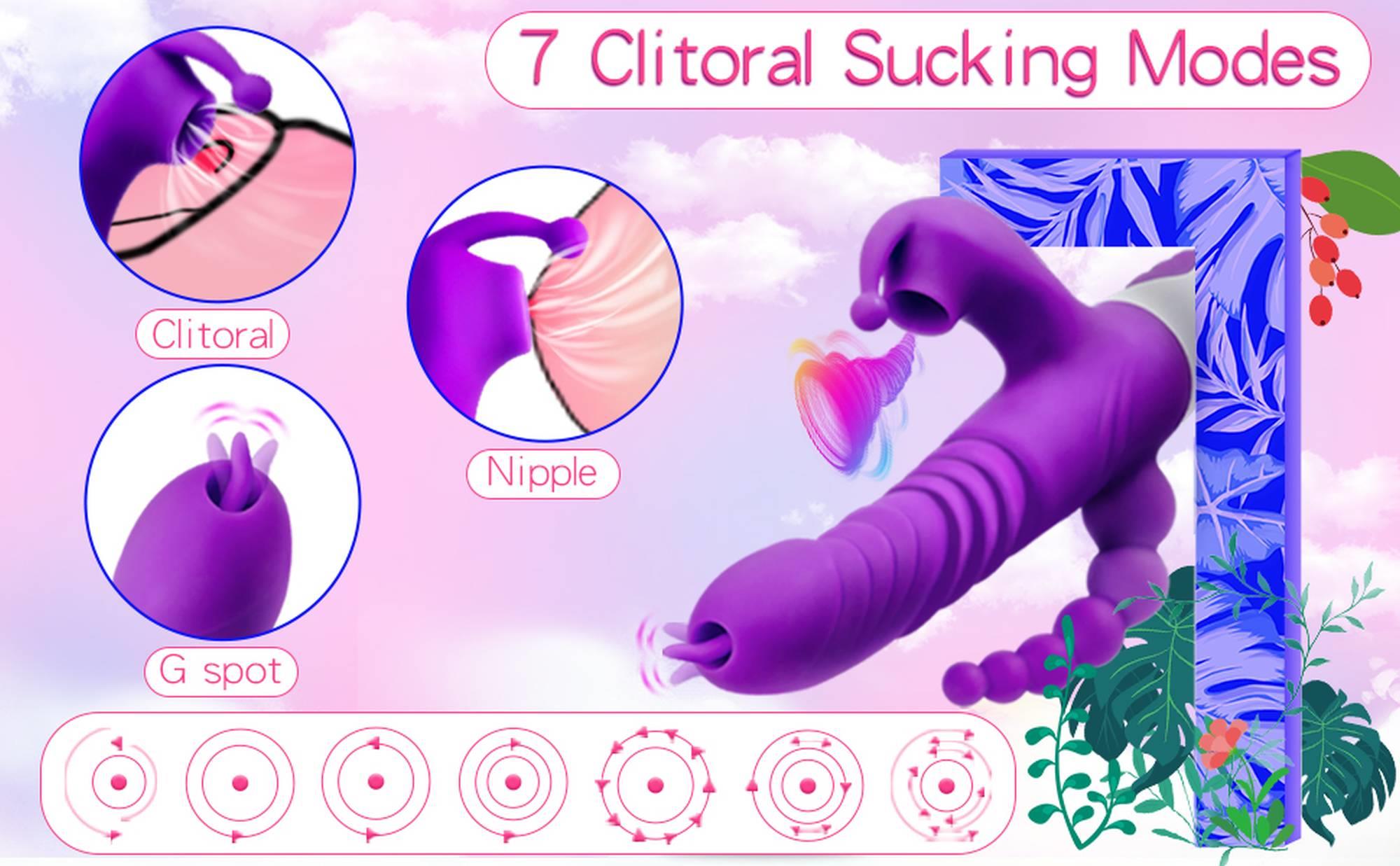 triple stimulation thrusting vibrator