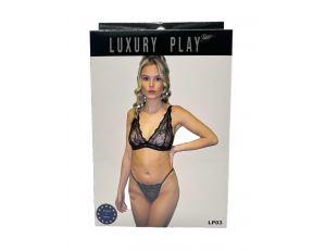 Komplet bielizny superelastyczny Luxury Play czarny Small