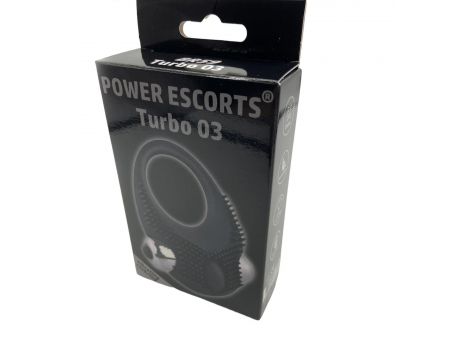 Pierścień wibrujący Turbo 03 silikonowy Power Escorts czarny - 2