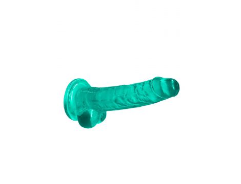 Dildo realistyczne z jądrami turkusowe 19 cm RealRock - 5