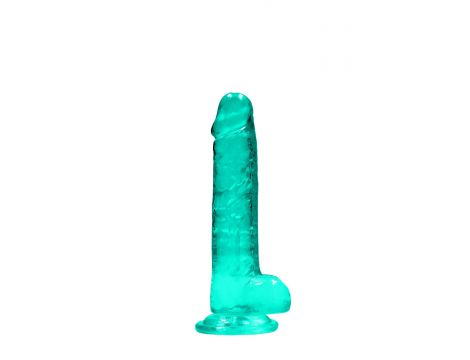 Dildo realistyczne z jądrami turkusowe 19 cm RealRock - 6