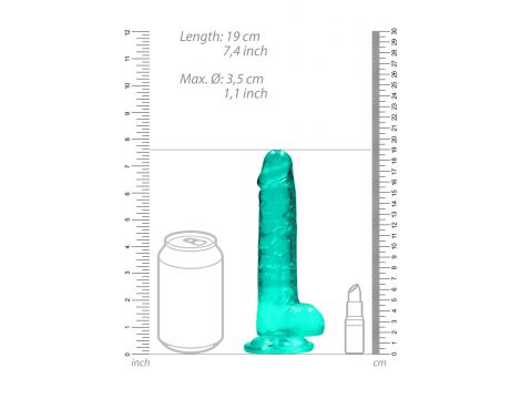 Dildo realistyczne z jądrami turkusowe 19 cm RealRock - 7
