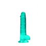 Dildo realistyczne z jądrami turkusowe 19 cm RealRock - 7