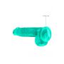 Dildo żelowe realistyczne z jądrami turkusowe RealRock 15 cm - 4
