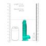Dildo żelowe realistyczne z jądrami turkusowe RealRock 15 cm - 5