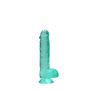 Dildo żelowe realistyczne z jądrami turkusowe RealRock 15 cm - 6