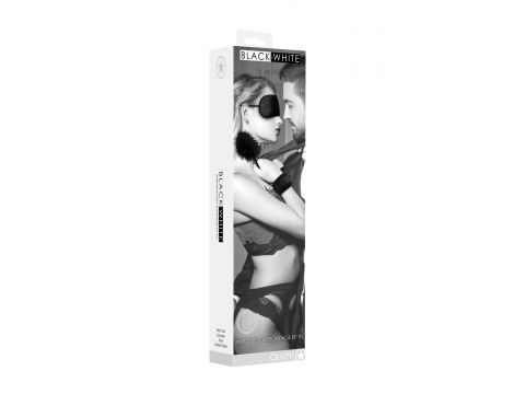 Zestaw bondage Ouch! z kajdankami piórkiem i maską - 2